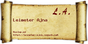 Leimeter Ajna névjegykártya